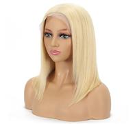613 Blonde Short Bob Wig Human Hair 13x4 HD Transparent Lace Front Wigs Glueless 180 Density for Women(8inch)