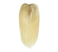 613 Toppers de cheveux humains for femmes blondes, postiches sans frange à base de soie ajoutent du volume et de la couverture(14 inch,16x18cm)