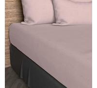 613827 Drap Housse Coton 57 Fils Uni Rose 140 X 190 Cm