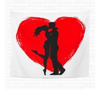 614 Tapisserie Embrasser Couple De Jeunes Bas Et Coeur Sexe Sexy Homme Sensuel Passion Lit Sexuel Tapisserie Murale À Suspendre Personnalisée Couvre-Lit, Pour Dortoir, Chambre À Coucher, 100x150cm