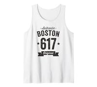 617 Boston Code régional Vintage rétro Vieilli Authentique Débardeur