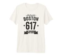 617 Boston Code régional Vintage rétro Vieilli Authentique T-Shirt Haut de Gamme