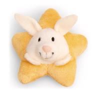 61876 MagNICI Mini Lapin avec étoile, 7 cm, Blanc, Doudou avec Aimant, Adhère aux Surfaces métalliques, Tableaux magnétiques et poignées de Sac comme Compagnon de Voyage, idée Cadeau
