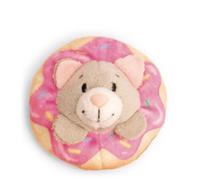 61877 MagNICI Mini Chat, avec Donut, 7 cm, Gris, Doudou avec Aimant, Adhère aux Surfaces métalliques, Tableaux magnétiques et poignées de Sac comme Compagnon de Voyage, idée Cadeau