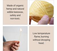 61m Hemp Candle Wicks Alternative Wick Butter Candle Accessories Edible Candle Wicks Portable For Butter Candle Wick Burning Candle Wick.[W322]
