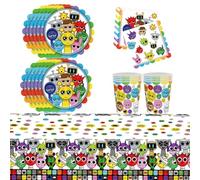 61PCS Sp-runki Party Vaisselle Anniversaire,Horror Games Vaisselle De Fête d'Anniversaire Set De Vaisselle De Fête Nappe Assiettes Gobelets Couverts Serviettes Pour Enfants