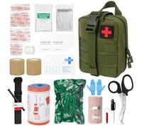 62 PcsTrauma First Aid Kit,Tactique Sac de Secours, Trousse Kit de Premiers