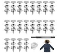 62 Pièces 10mm Boutons pression en Acier Inoxydable pour Toiles, Bâches, Meubles, Voiles et Tentes de Voiture, Incluant Outils de Fixation et Vis, Résistant à la Corrosion et Durable