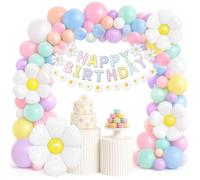 62 Pièces Decoration Marguerite Anniversaire, Marguerite Ballons Foil | Ballon Helium Fleur Anniversaire avec Bannières Marguerites, pour AnniversaireFille, Baby Showers, Mariage