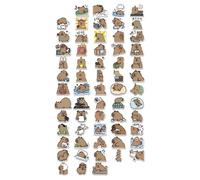 62 pièces/feuille dessin animé capybara autocollants autocollants animaux scrapbooking autocollants journal intimes bouteille d'eau étudiant enfants faveur dessin animé autocollant