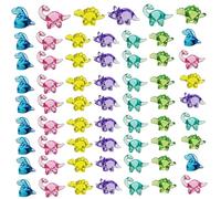 62 pièces mini figurines de dinosaures, petites figurines de dinosaures colorées pour décorations cupcakes, jouets animaux pour l'artisanat, scènes miniatures DIY, cadeaux fête d'anniversaire