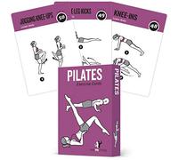 62 Pilates exercise cards, for men/women: home, gym or studio: 50 exercises 12 stretches 6 training exercises for beginner to advanced waterproof