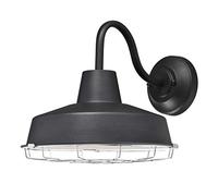 62047 Luminaire mural d'extérieur à LED à intensité variable à une lampe, finition en noir texturé avec grille chromée