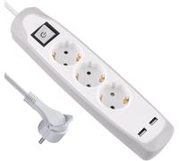 62153 Power Strip 3 Sockets 2 M, Grey