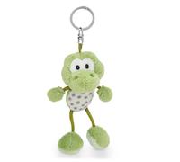 62262 Porte-clés avec peluche au motif de grenouille Fridolin, 10 cm, vert, fidèle compagnon pour sac à dos ou autre sac, pour petits et grands