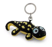 62398 Porte-clés avec Motif Salamandre Don Fuego, en Peluche, 10 cm, Noir, Fidèle Compagnon, pour Sac À Dos Ou Autre Sac, pour Petits Et Grands