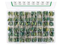 625Pcs 24Values Aluminum Electrolytic Capacitor Kit 10V-100V 1F-1000uF Capacitors Box Assortment Kit AUOQKQUT