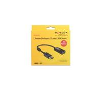 DeLock Câble adaptateur DisplayPort 1.2 vers HDMI 62609 – Mâle/Femelle 0,20 m Noir, contacts dorés