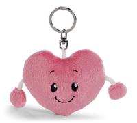 NICI 62622 Porte-clés avec cœur Love en Peluche, 8 cm, Rose, fidèle Compagnon pour Sac à Dos ou Autre Sac, pour Petits et Grands