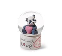 62631 Boule à Neige avec Love Panda, 6,5 cm, Blanche, Accessoire de décoration, Scintillante, Globe en Verre, Une idée Cadeau Parfaite pour célébrer l’amitié