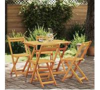 62641&Mode Ensemble bistrot - 5 pcs - (Table et 4 chaises de jardin) - Huile Naturelle Bois d'Acacia Massif - 90x55x75 cm