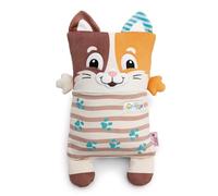 62681 Doudou Chat réversible, 30 x 20 cm, Marron, Peluche Douce, Adorable Peluche pour câliner et Jouer, pour Enfants et Adultes, idée Cadeau