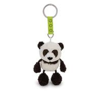 62687 Porte-clés Panda Talisminis 7 cm, Noir, Pendentif Doudou avec Anneau, pour lanière, Trousseau, Porte-Bonheur avec Message