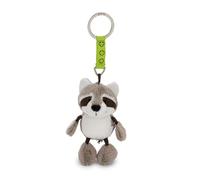 62689 Porte-clés Talisminis Raton Laveur 7 cm, Gris, Peluche avec Anneau, pour lanière, Porte-Bonheur avec Message