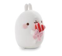 62782 Doudou Molang avec Sucette, 16 cm, dans Un Emballage Cadeau, Blanc, Peluche Douce, Adorable Peluche pour câliner et Jouer, pour Enfants et Adultes, idée Cadeau
