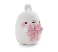 62786 Molang Peluche, avec Nœud, 48 cm, Blanche, Douce, Adorable, pour Câliner Et Jouer, pour Enfants Et Adultes, Idée De Cadeau