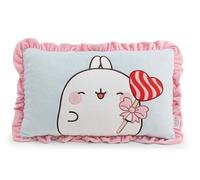 62790 Coussin Molang, 43 x 25 cm, Bleu, Doudou Moelleux pour Enfants et Adultes, Idéal pour la Maison, Le Jardin d'enfants ou Les déplacements