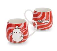 62795 Molang Tasse avec Sucette, 400 ML, 8 x 9 cm, avec Banderole, Rouge, Tasse en Porcelaine de qualité supérieure, conçue avec Soin, Accessoire Mignon pour la Cuisine, Le Bureau et la Maison