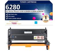 6280 Cartouches de Toner Compatibles 106R01400 106R01401 106R01402 106R01403 pour Xerox Phaser 6280 6280DN 6280N 6280YN Imprimantes, pour Écoles, Hôpitaux, Banques, 200000 Pages,Cyan-1 Pack