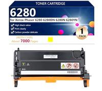 6280 Cartouches de Toner Compatibles 106R01400 106R01401 106R01402 106R01403 pour Xerox Phaser 6280 6280DN 6280N 6280YN Imprimantes, pour Écoles, Hôpitaux, Banques, 200000 Pages,Yellow-1 Pack