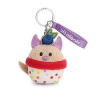 62867 Porte-clés en Forme de Cupcake, Inscription « Let's Celebrate », 7 cm, Beige, Pendentif en Peluche Polyvalent, avec Message Chaleureux sur Un Ruban de Satin élégant, pour Vous-même ou à Offrir