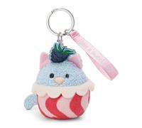 62868 Porte-clés en Forme de Chat avec Inscription « Have a Sweet Day » 7 cm, Bleu, Pendentif en Peluche Polyvalent, avec Message Chaleureux sur Un Ruban de Satin élégant, pour Vous-même ou à Offrir