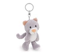 62941 Porte-clés chat, Felli, 10 cm, Gris, Compagnon en peluche pour sac à dos ou sac, porte-clés pour petits et grands