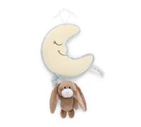 62986 Boîte à Musique Lune, 16 x 14 cm, avec Lapin Lopino 9 cm, Marron, Aide à l'endormissement pour bébés et Tout-Petits, Peluche pour garçons et Filles, pour lit, Poussette, Berceau