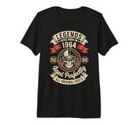 62e Anniversaire Legends sont nés en 1964 Biker Motorcycle T-Shirt Haut de Gamme