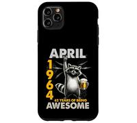 62nd Birthday Raccoon Beer April 1964 Vintage 62 Years Old Coque pour iPhone 11 Pro Max