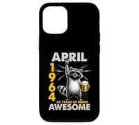 62nd Birthday Raccoon Beer April 1964 Vintage 62 Years Old Coque pour iPhone 12/12 Pro