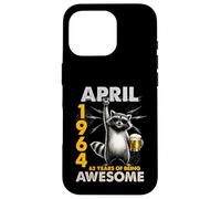 62nd Birthday Raccoon Beer April 1964 Vintage 62 Years Old Coque pour iPhone 16 Pro