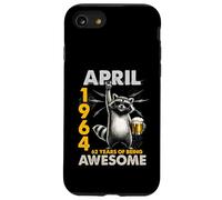 62nd Birthday Raccoon Beer April 1964 Vintage 62 Years Old Coque pour iPhone SE (2020) / 7/8