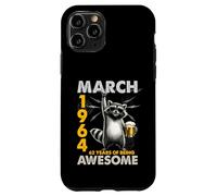 62nd Birthday Raccoon Beer March 1964 Vintage 62 Years Old Coque pour iPhone 11 Pro