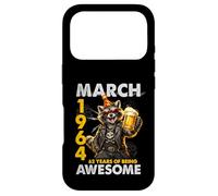 62nd Birthday Raccoon Beer March 1964 Vintage 62 Years Old Coque pour iPhone 17 Pro