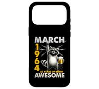 62nd Birthday Raccoon Beer March 1964 Vintage 62 Years Old Coque pour iPhone 17 Pro Max