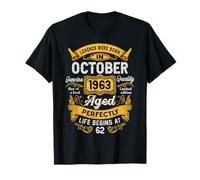 62nd Birthday The Real Legends October 1963 62 Years Old Men T-Shirt