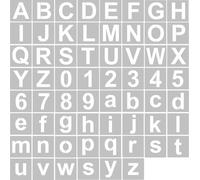 62pcs 4 Inch Letter and Number Stencils Reusable Washable Alphabet Stencils Environment-friendly PET Art Craft Templates for Painting On Wood Fabric Wall Door Decor Home Sign
