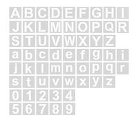62pcs Alphabets Numéro Pochoirs, 10cm Lavable Plastique Réutilisable Pochoir de Lettres, Pochoir Chiffre, Pochoir d'Artisanat de Lettre pour Le Dessin d'Art, l'Écriture de Bricolage