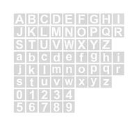 62pcs Alphabets Numéro Pochoirs, 7.5cm Lavable Plastique Réutilisable Pochoir de Lettres, Pochoir Chiffre, Pochoir d'Artisanat de Lettre pour Le Dessin d'Art, l'Écriture de Bricolage